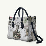 W.E.B. Du Bois Christmas Leather Bag Think Deeper Quote Vintage Portrait Newspaper Collage Festive