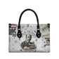 W.E.B. Du Bois Christmas Leather Bag Think Deeper Quote Vintage Portrait Newspaper Collage Festive