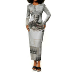 W.E.B. Du Bois Christmas Long Sleeve Bodycon Dress Think Deeper Quote Vintage Portrait Newspaper Collage Festive