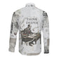 W.E.B. Du Bois Christmas Long Sleeve Button Shirt Think Deeper Quote Vintage Portrait Newspaper Collage Festive