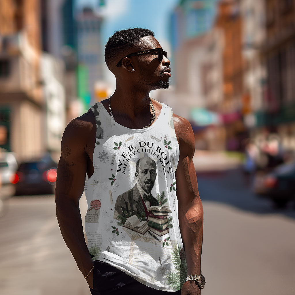 W.E.B. Du Bois Christmas Men Tank Top Think Deeper Quote Vintage Portrait Newspaper Collage Festive