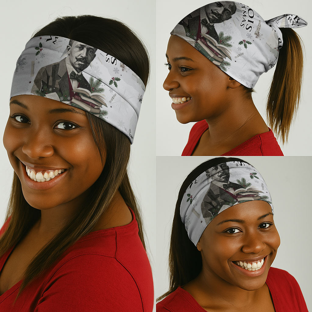 W.E.B. Du Bois Christmas Neck Gaiter Think Deeper Quote Vintage Portrait Newspaper Collage Festive