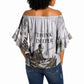 W.E.B. Du Bois Christmas Off Shoulder Wrap Waist Top Think Deeper Quote Vintage Portrait Newspaper Collage Festive