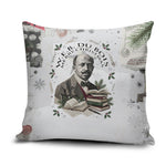 W.E.B. Du Bois Christmas Pillow Cover Think Deeper Quote Vintage Portrait Newspaper Collage Festive