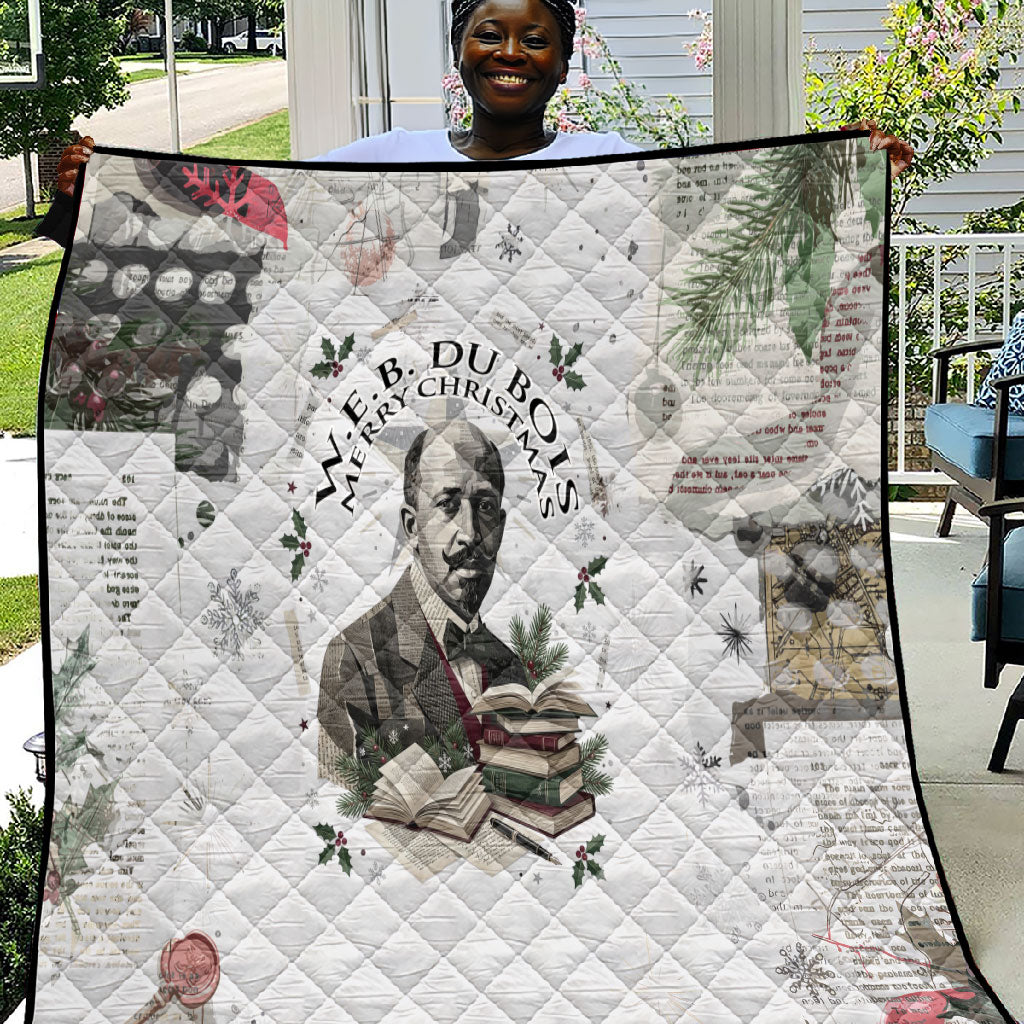 W.E.B. Du Bois Christmas Quilt Think Deeper Quote Vintage Portrait Newspaper Collage Festive
