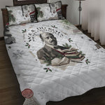 W.E.B. Du Bois Christmas Quilt Bed Set Think Deeper Quote Vintage Portrait Newspaper Collage Festive