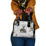 W.E.B. Du Bois Christmas Shoulder Handbag Think Deeper Quote Vintage Portrait Newspaper Collage Festive