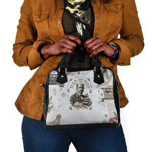 W.E.B. Du Bois Christmas Shoulder Handbag Think Deeper Quote Vintage Portrait Newspaper Collage Festive