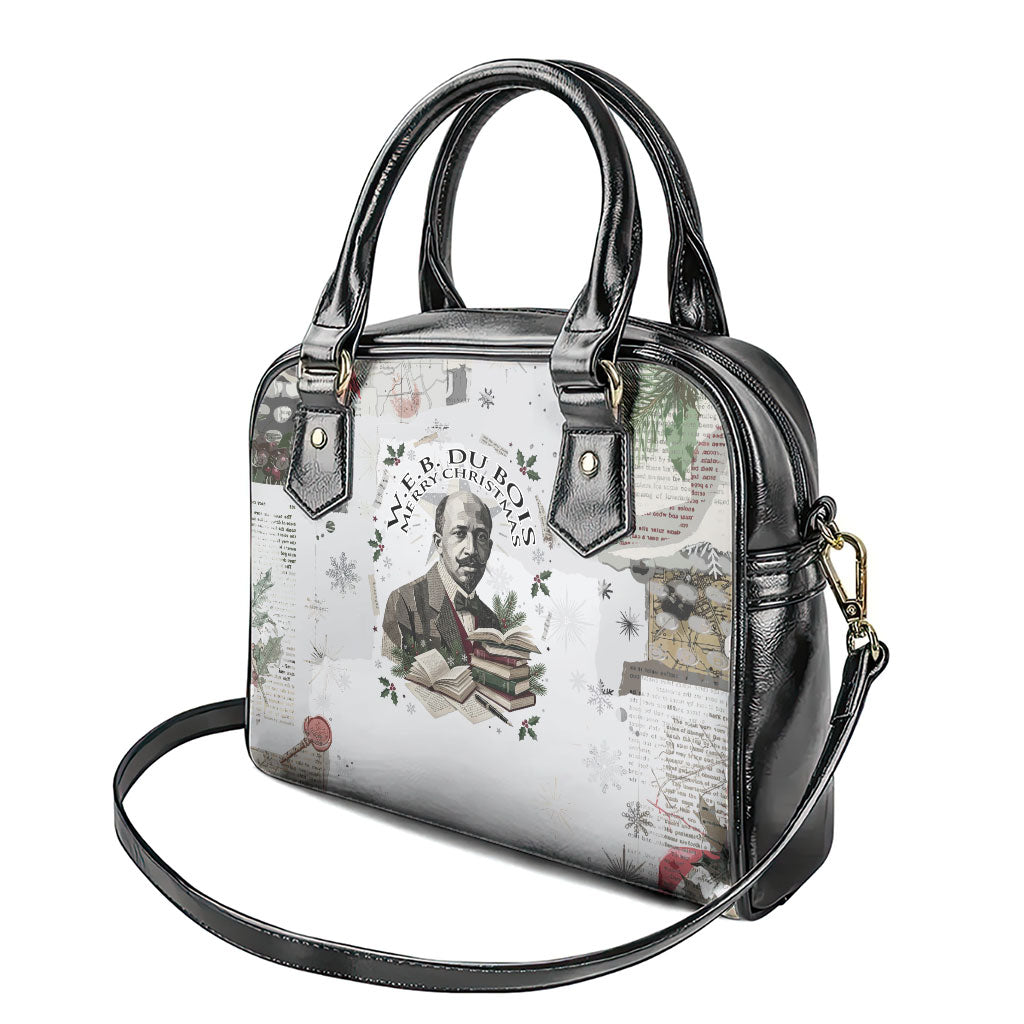 W.E.B. Du Bois Christmas Shoulder Handbag Think Deeper Quote Vintage Portrait Newspaper Collage Festive