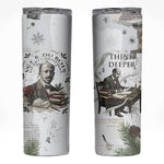 W.E.B. Du Bois Christmas Skinny Tumbler Think Deeper Quote Vintage Portrait Newspaper Collage Festive