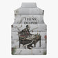 W.E.B. Du Bois Christmas Sleeveless Puffer Jacket Think Deeper Quote Vintage Portrait Newspaper Collage Festive