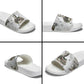 W.E.B. Du Bois Christmas Slide Sandals Think Deeper Quote Vintage Portrait Newspaper Collage Festive