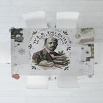 W.E.B. Du Bois Christmas Tablecloth Think Deeper Quote Vintage Portrait Newspaper Collage Festive
