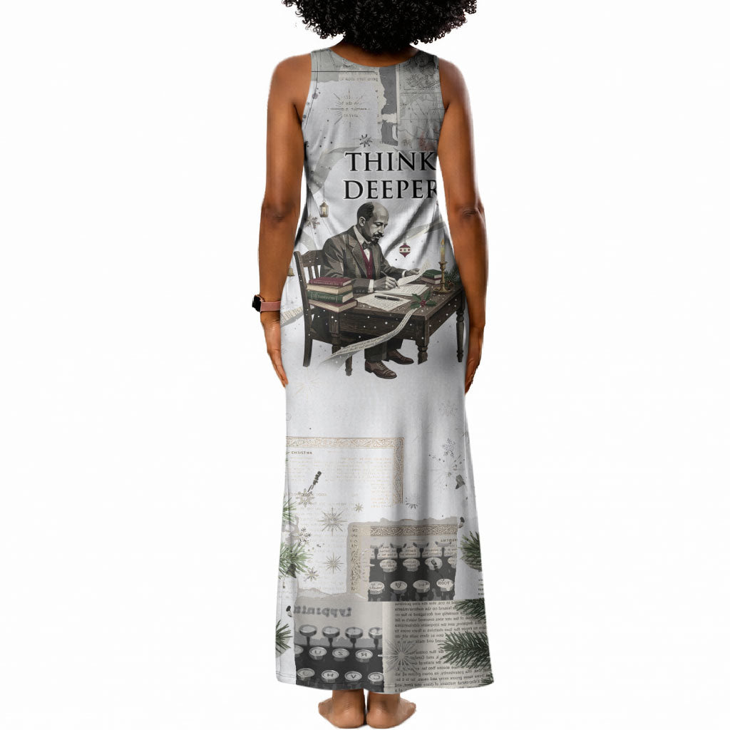W.E.B. Du Bois Christmas Tank Maxi Dress Think Deeper Quote Vintage Portrait Newspaper Collage Festive
