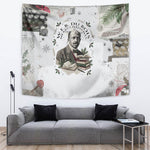 W.E.B. Du Bois Christmas Tapestry Think Deeper Quote Vintage Portrait Newspaper Collage Festive