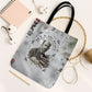 W.E.B. Du Bois Christmas Tote Bag Think Deeper Quote Vintage Portrait Newspaper Collage Festive