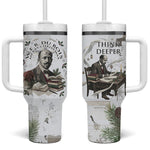 W.E.B. Du Bois Christmas Tumbler With Handle Think Deeper Quote Vintage Portrait Newspaper Collage Festive