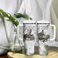 W.E.B. Du Bois Christmas Tumbler With Handle Think Deeper Quote Vintage Portrait Newspaper Collage Festive
