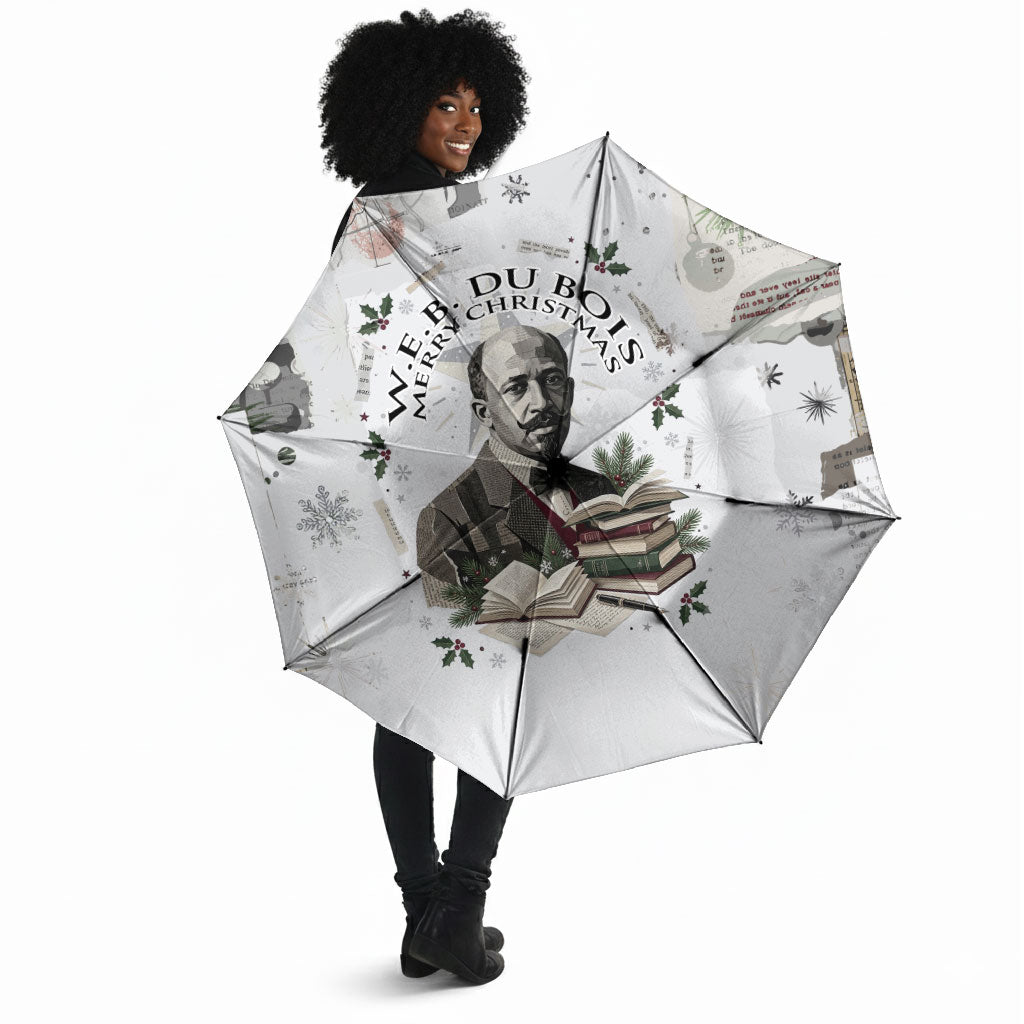 W.E.B. Du Bois Christmas Umbrella Think Deeper Quote Vintage Portrait Newspaper Collage Festive