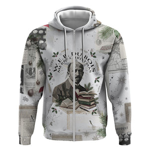 W.E.B. Du Bois Christmas Zip Hoodie Think Deeper Quote Vintage Portrait Newspaper Collage Festive
