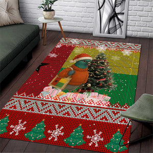 Guinea Bissau Christmas Area Rug Santa Penguin Christmas Tree and Snowflake - African Pride