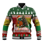 Guinea Bissau Christmas Baseball Jacket Santa Penguin Christmas Tree and Snowflake - African Pride