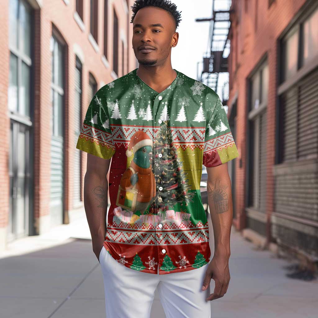 Guinea Bissau Christmas Baseball Jersey Santa Penguin Christmas Tree and Snowflake - African Pride