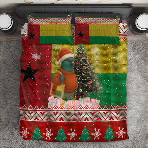 Guinea Bissau Christmas Bedding Set Santa Penguin Christmas Tree and Snowflake - African Pride