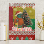 Guinea Bissau Christmas Canvas Wall Art Santa Penguin Christmas Tree and Snowflake - African Pride