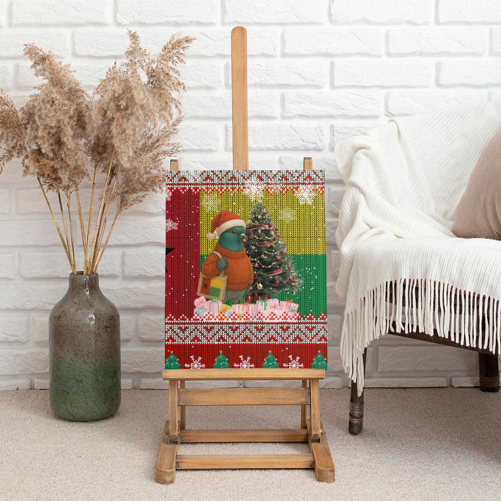 Guinea Bissau Christmas Canvas Wall Art Santa Penguin Christmas Tree and Snowflake - African Pride