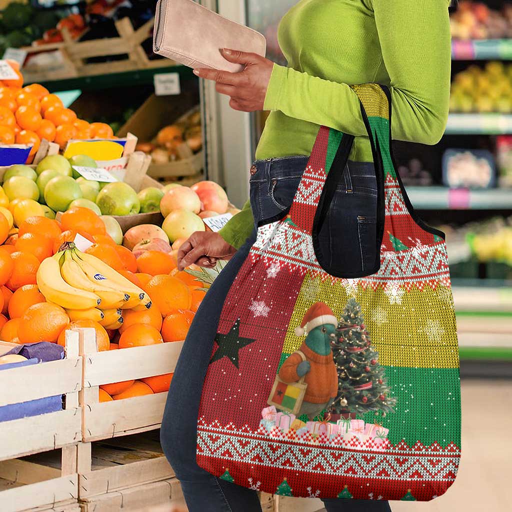 Guinea Bissau Christmas Grocery Bag Santa Penguin Christmas Tree and Snowflake - African Pride