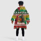 Guinea Bissau Christmas Kid Wearable Blanket Hoodie Santa Penguin Christmas Tree and Snowflake - African Pride