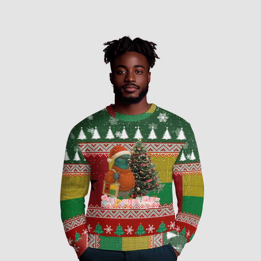 Guinea Bissau Christmas Ugly Christmas Sweater Santa Penguin Christmas Tree and Snowflake - African Pride