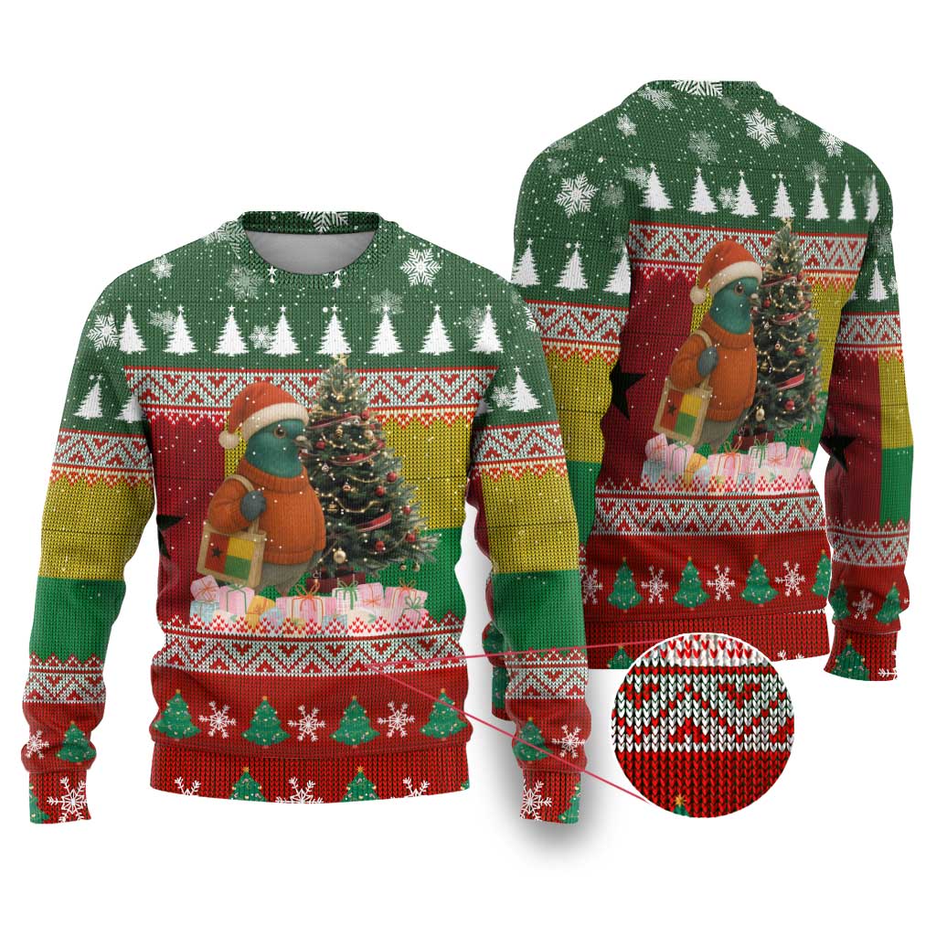 Guinea Bissau Christmas Ugly Christmas Sweater Santa Penguin Christmas Tree and Snowflake - African Pride