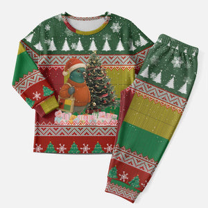 Guinea Bissau Christmas Pajama Set Santa Penguin Christmas Tree and Snowflake - African Pride