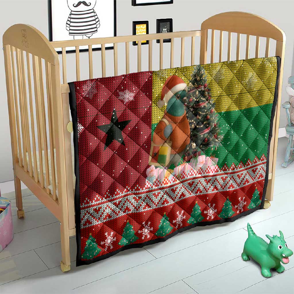 Guinea Bissau Christmas Quilt Santa Penguin Christmas Tree and Snowflake - African Pride