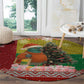 Guinea Bissau Christmas Round Carpet Santa Penguin Christmas Tree and Snowflake - African Pride