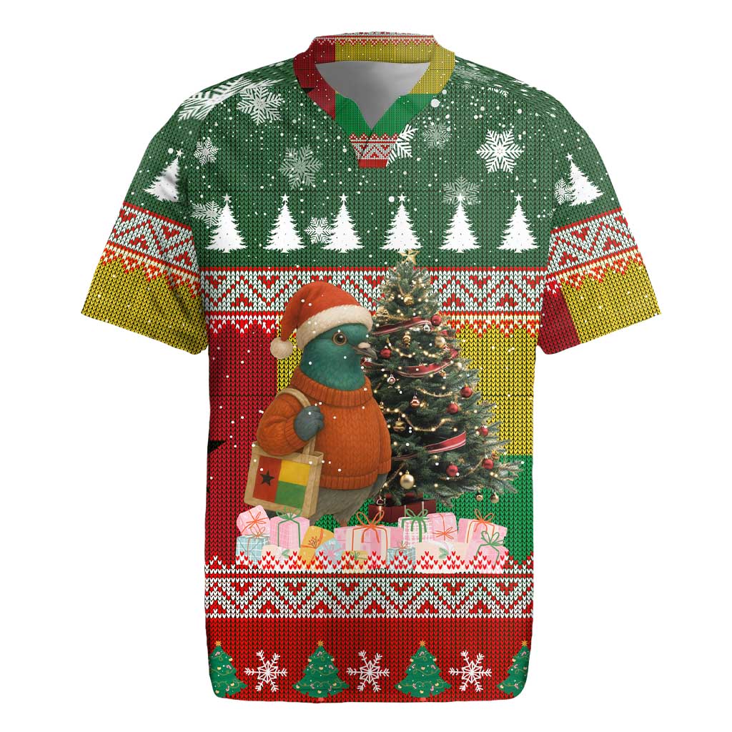 Guinea Bissau Christmas Rugby Jersey Santa Penguin Christmas Tree and Snowflake - African Pride