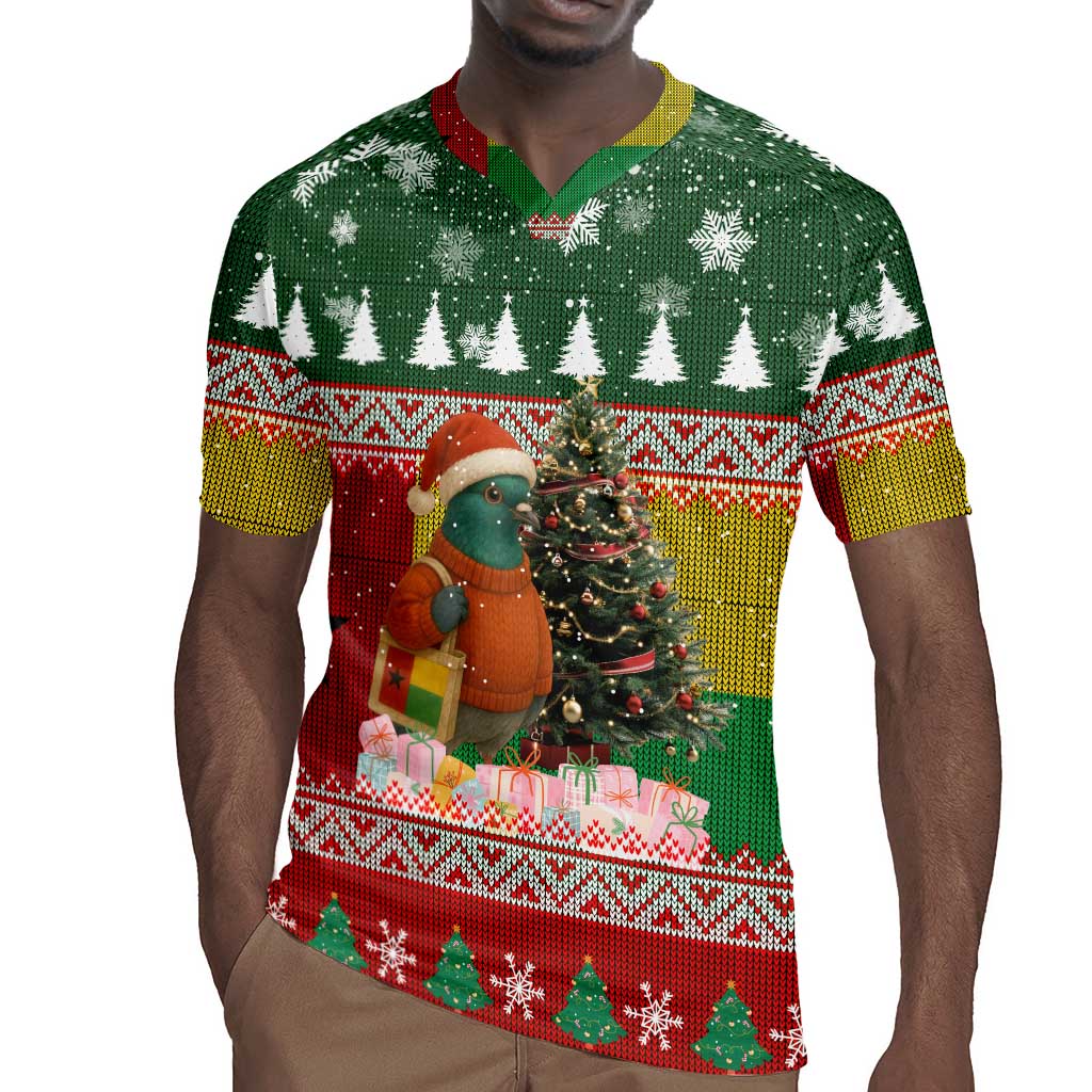 Guinea Bissau Christmas Rugby Jersey Santa Penguin Christmas Tree and Snowflake - African Pride
