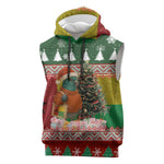 Guinea Bissau Christmas Sleeveless Hoodie Santa Penguin Christmas Tree and Snowflake - African Pride