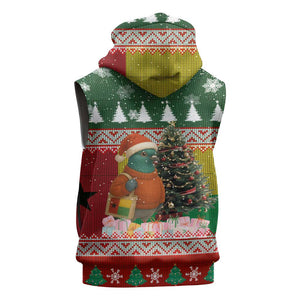 Guinea Bissau Christmas Sleeveless Hoodie Santa Penguin Christmas Tree and Snowflake - African Pride