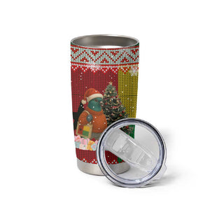 Guinea Bissau Christmas Tumbler Cup Santa Penguin Christmas Tree and Snowflake - African Pride