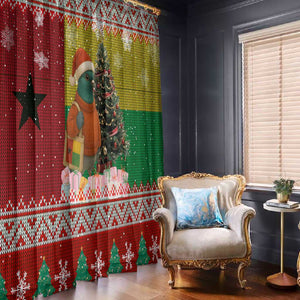 Guinea Bissau Christmas Window Curtain Santa Penguin Christmas Tree and Snowflake - African Pride