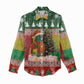 Guinea Bissau Christmas Women Casual Shirt Santa Penguin Christmas Tree and Snowflake - African Pride