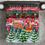 Guinea Bissau Christmas Bedding Set Santa Sleigh Reindeer Forest and National Flag - African Pride