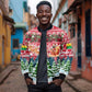 Guinea Bissau Christmas Bomber Jacket Santa Sleigh Reindeer Forest and National Flag - African Pride