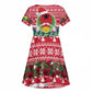 Guinea Bissau Christmas Kid Short Sleeve Dress Santa Sleigh Reindeer Forest and National Flag - African Pride