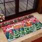 Guinea Bissau Christmas Rubber Doormat Santa Sleigh Reindeer Forest and National Flag - African Pride