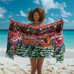 Guinea Bissau Christmas Sarong Santa Sleigh Reindeer Forest and National Flag - African Pride