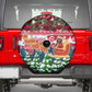 Guinea Bissau Christmas Spare Tire Cover Santa Sleigh Reindeer Forest and National Flag - African Pride